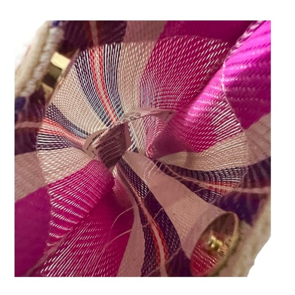 ZARA Stripe Phone Holder Crossbody Bag – Pink, Purple & Cream Canvas Pouch - Picture 6 of 6